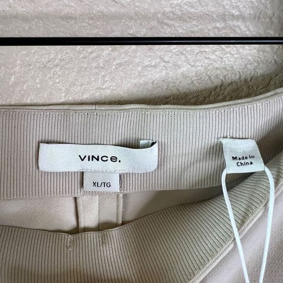 Vince Cropped Flared Trouser Pants Womens XL Cream Beige Flat Front Side Zip NWT - Picture 4 of 15